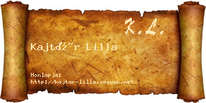 Kajtár Lilla névjegykártya
